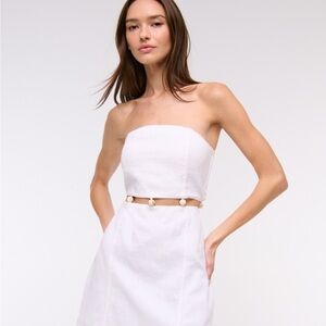 Abercrombie & Fitch White Strapless Sundress